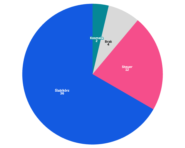 Graph of all orthographies found on silesian.net